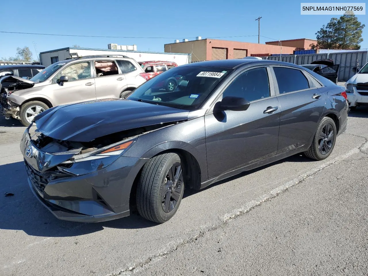 2022 Hyundai Elantra Sel VIN: 5NPLM4AG1NH077569 Lot: 80719884