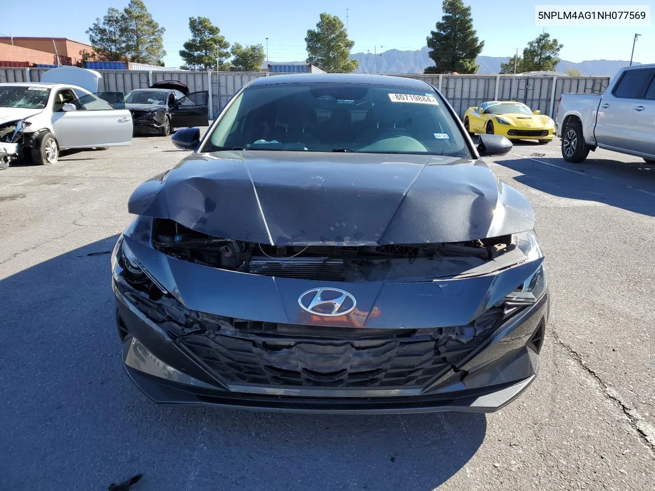 2022 Hyundai Elantra Sel VIN: 5NPLM4AG1NH077569 Lot: 80719884