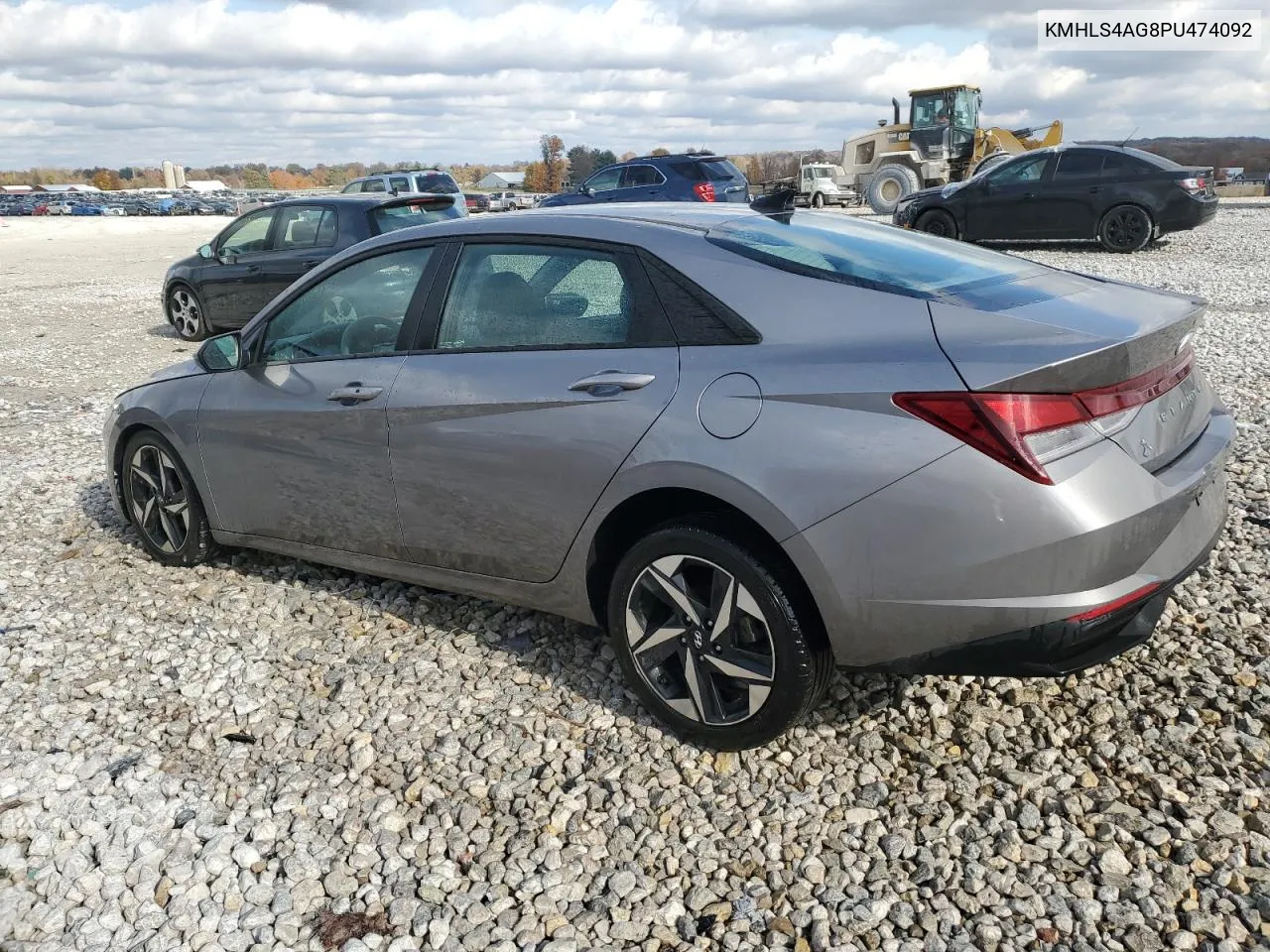 2023 Hyundai Elantra Sel VIN: KMHLS4AG8PU474092 Lot: 77753354