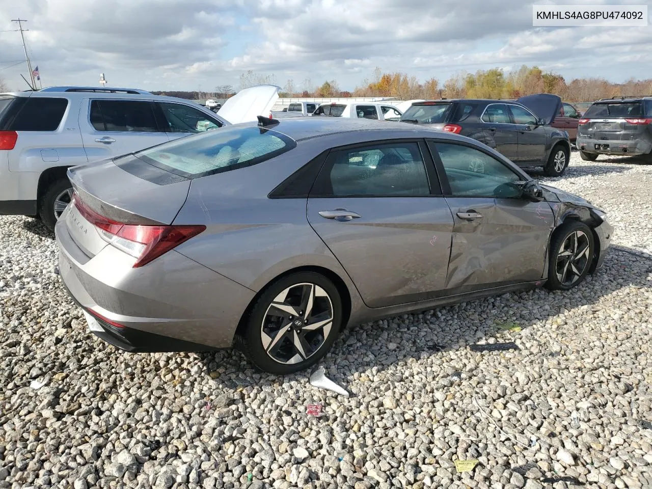 2023 Hyundai Elantra Sel VIN: KMHLS4AG8PU474092 Lot: 77753354