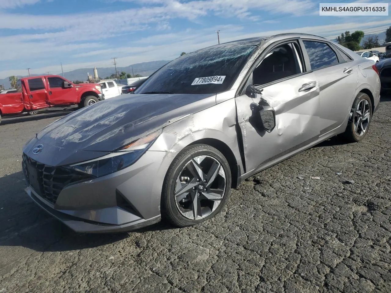 2023 Hyundai Elantra Sel VIN: KMHLS4AG0PU516335 Lot: 77809894