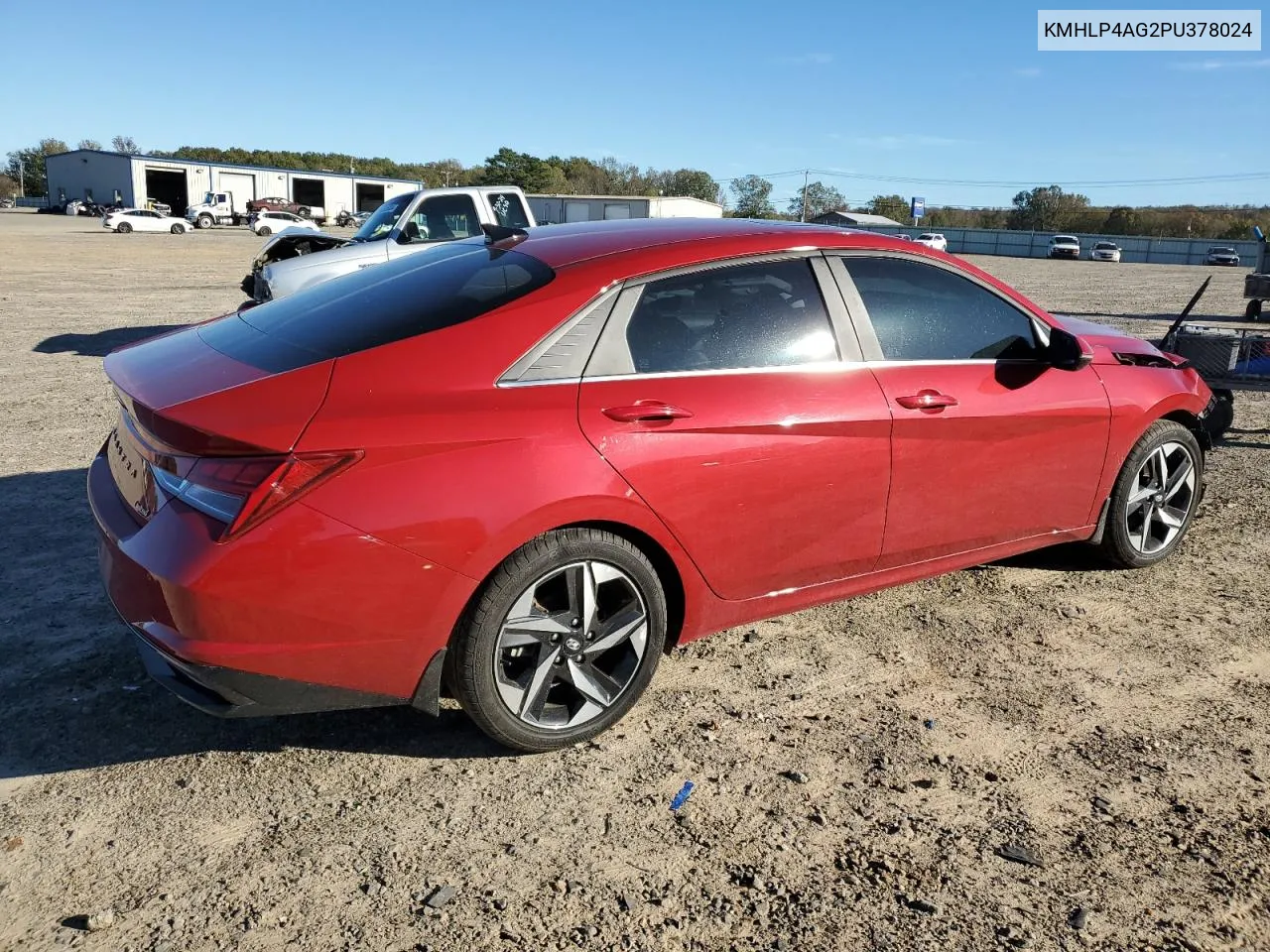 2023 Hyundai Elantra Limited VIN: KMHLP4AG2PU378024 Lot: 79728024