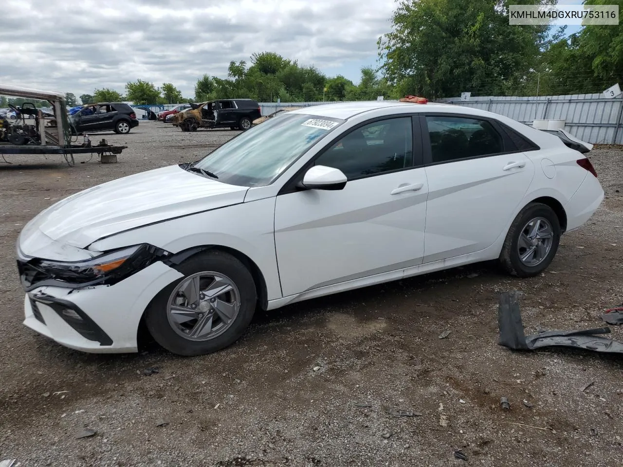 2024 Hyundai Elantra Sel VIN: KMHLM4DGXRU753116 Lot: 67923894