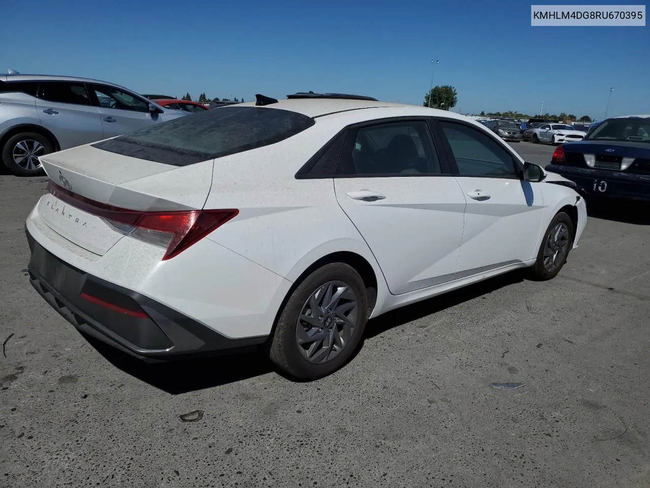 2024 Hyundai Elantra Sel VIN: KMHLM4DG8RU670395 Lot: 70661394