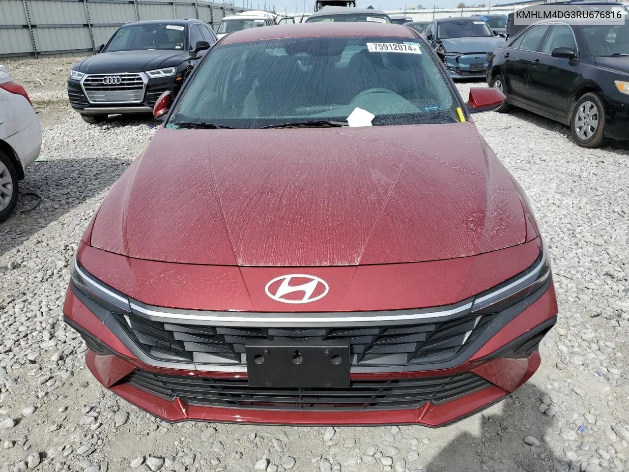 2024 Hyundai Elantra Sel VIN: KMHLM4DG3RU676816 Lot: 75912074