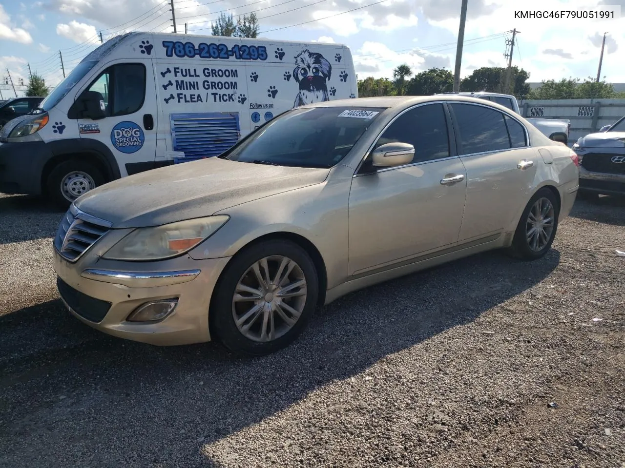 2009 Hyundai Genesis 4.6L VIN: KMHGC46F79U051991 Lot: 74023964