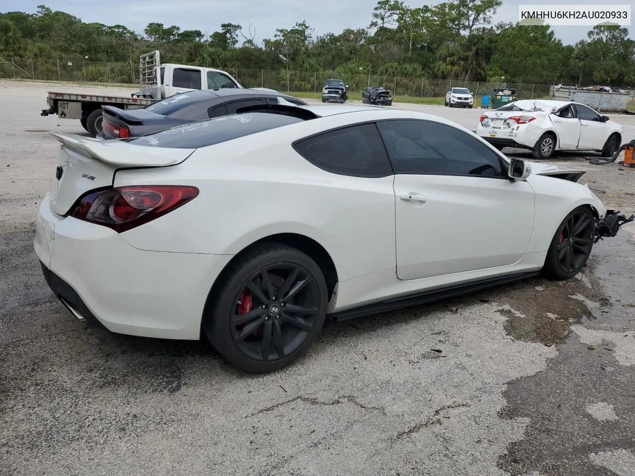 2010 Hyundai Genesis Coupe 3.8L VIN: KMHHU6KH2AU020933 Lot: 75491394