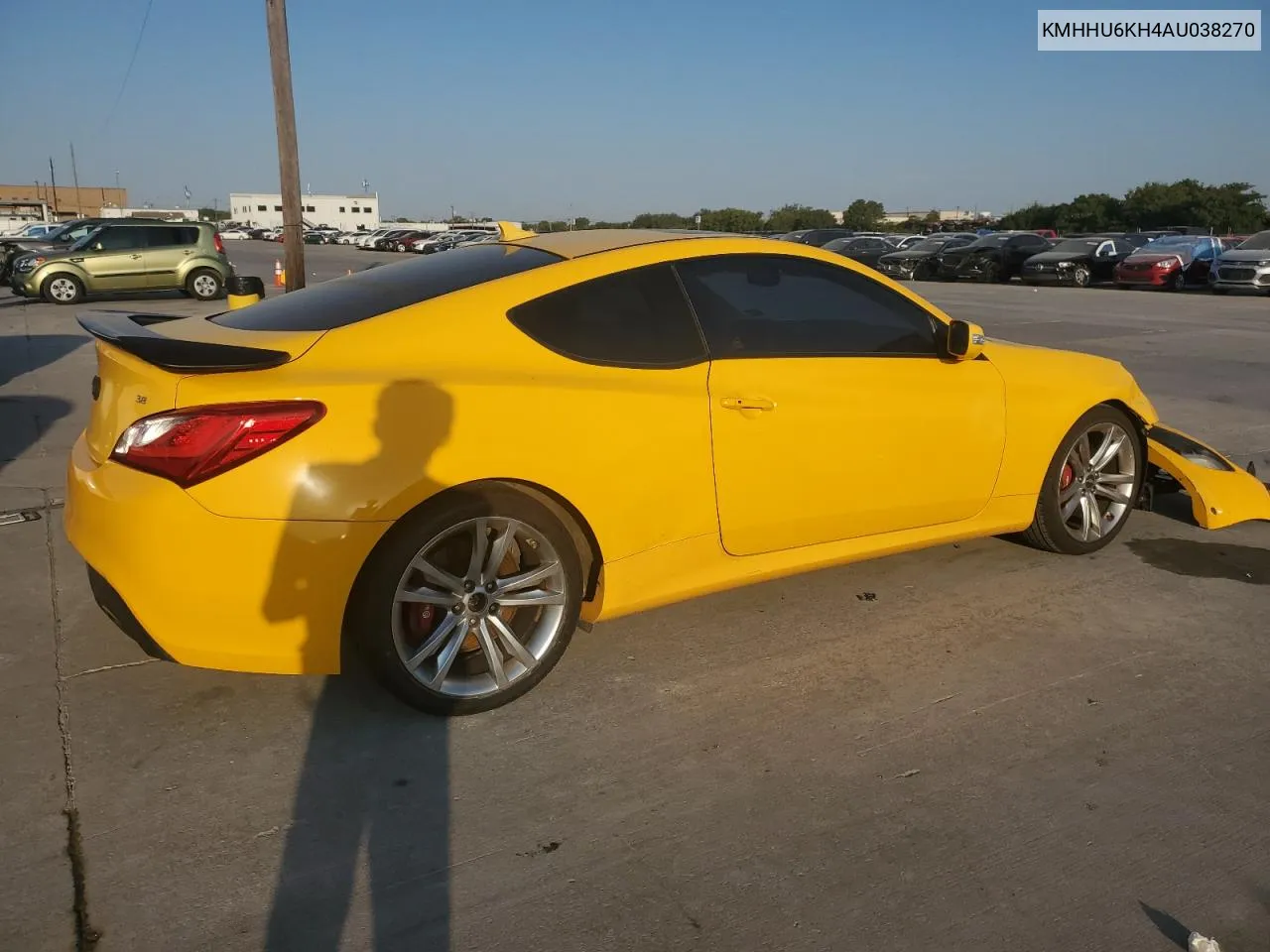 2010 Hyundai Genesis Coupe 3.8L VIN: KMHHU6KH4AU038270 Lot: 75613284