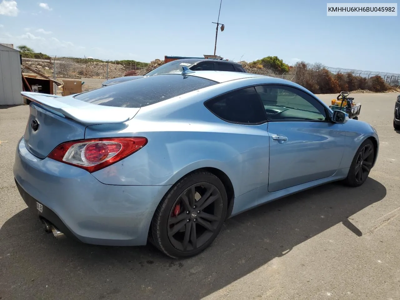 2011 Hyundai Genesis Coupe 3.8L VIN: KMHHU6KH6BU045982 Lot: 70329354