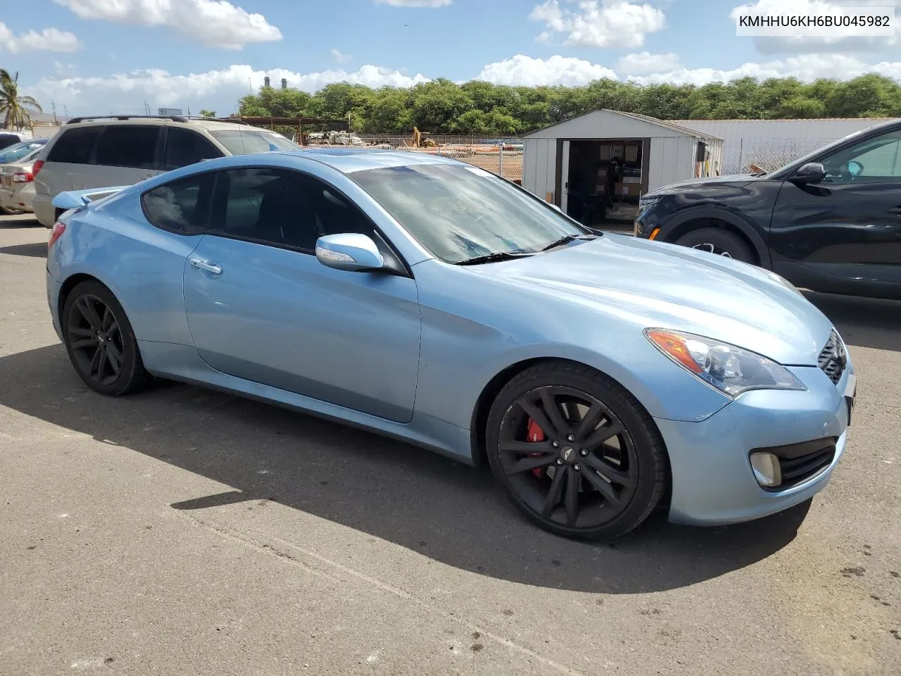 2011 Hyundai Genesis Coupe 3.8L VIN: KMHHU6KH6BU045982 Lot: 70329354