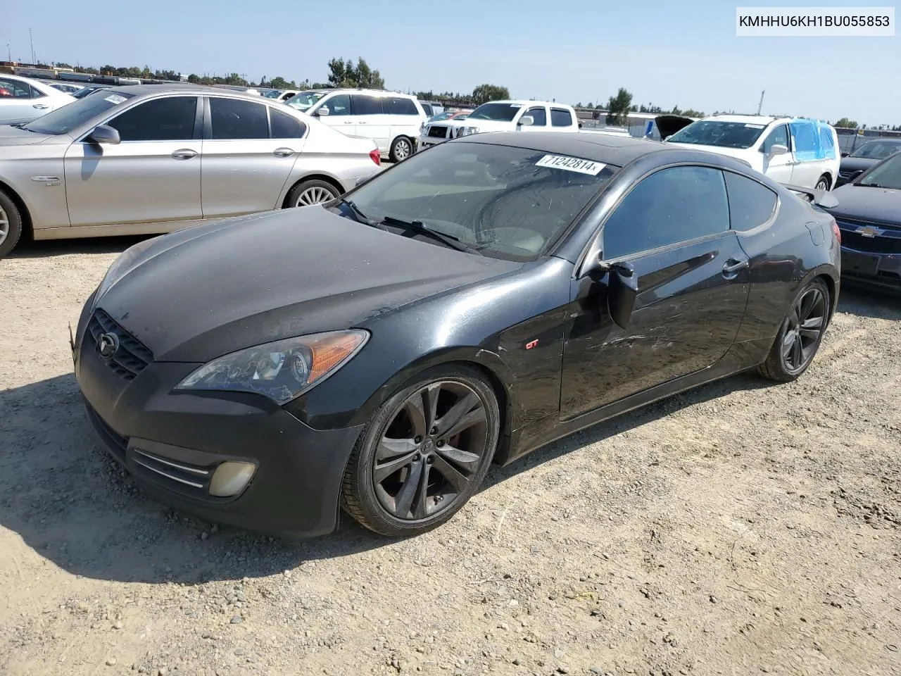 2011 Hyundai Genesis Coupe 3.8L VIN: KMHHU6KH1BU055853 Lot: 71242814