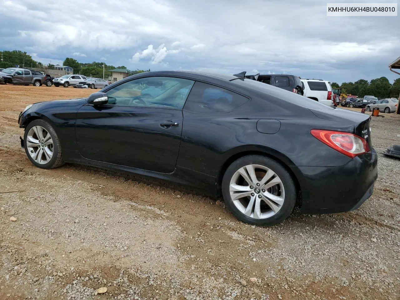 2011 Hyundai Genesis Coupe 3.8L VIN: KMHHU6KH4BU048010 Lot: 73032764