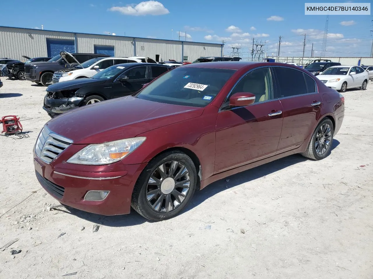 2011 Hyundai Genesis 3.8L VIN: KMHGC4DE7BU140346 Lot: 73292964