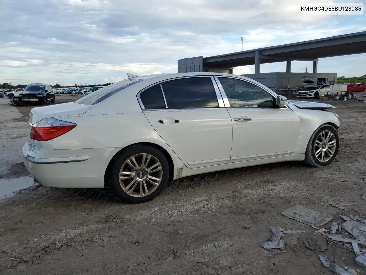 2011 Hyundai Genesis 3.8L VIN: KMHGC4DE8BU123085 Lot: 74432394