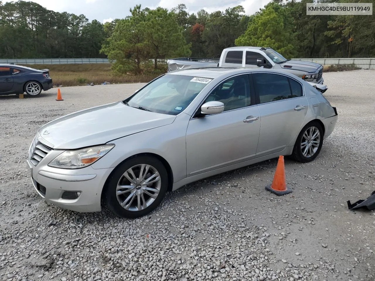 2011 Hyundai Genesis 3.8L VIN: KMHGC4DE9BU119949 Lot: 78540024