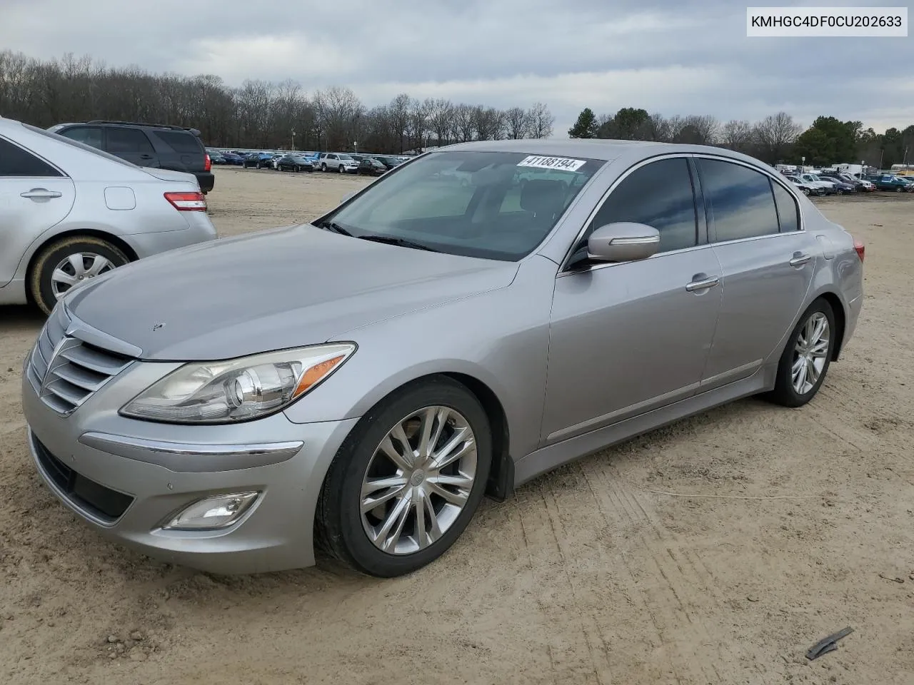 2012 Hyundai Genesis 4.6L VIN: KMHGC4DF0CU202633 Lot: 41188194