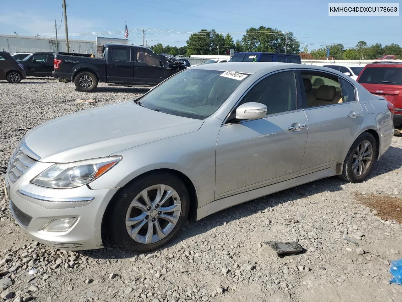 2012 Hyundai Genesis 3.8L VIN: KMHGC4DDXCU178663 Lot: 66949874