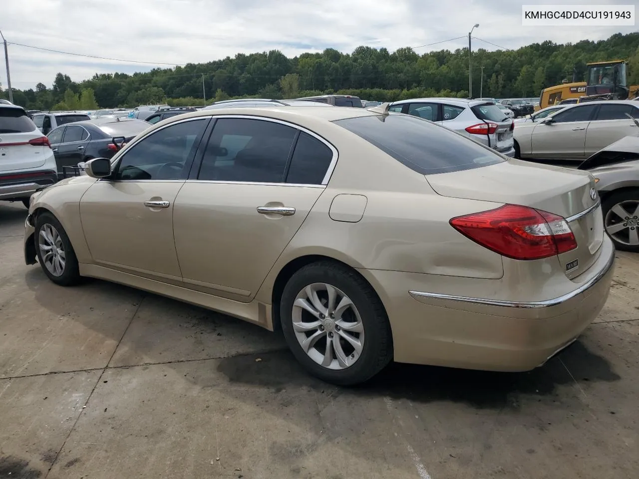 2012 Hyundai Genesis 3.8L VIN: KMHGC4DD4CU191943 Lot: 69039454