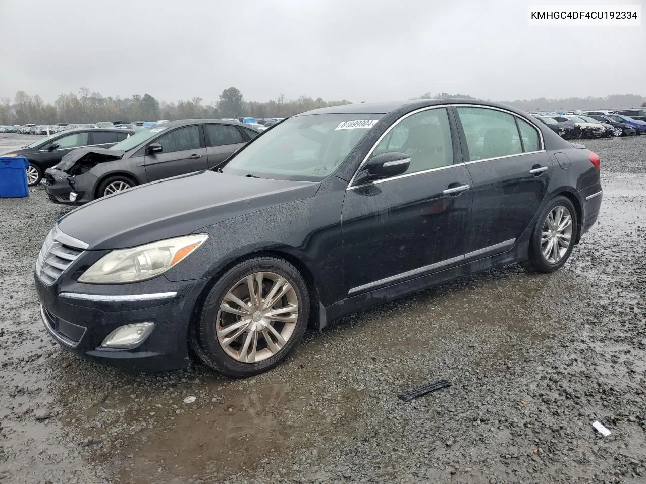 2012 Hyundai Genesis 4.6L VIN: KMHGC4DF4CU192334 Lot: 81699904