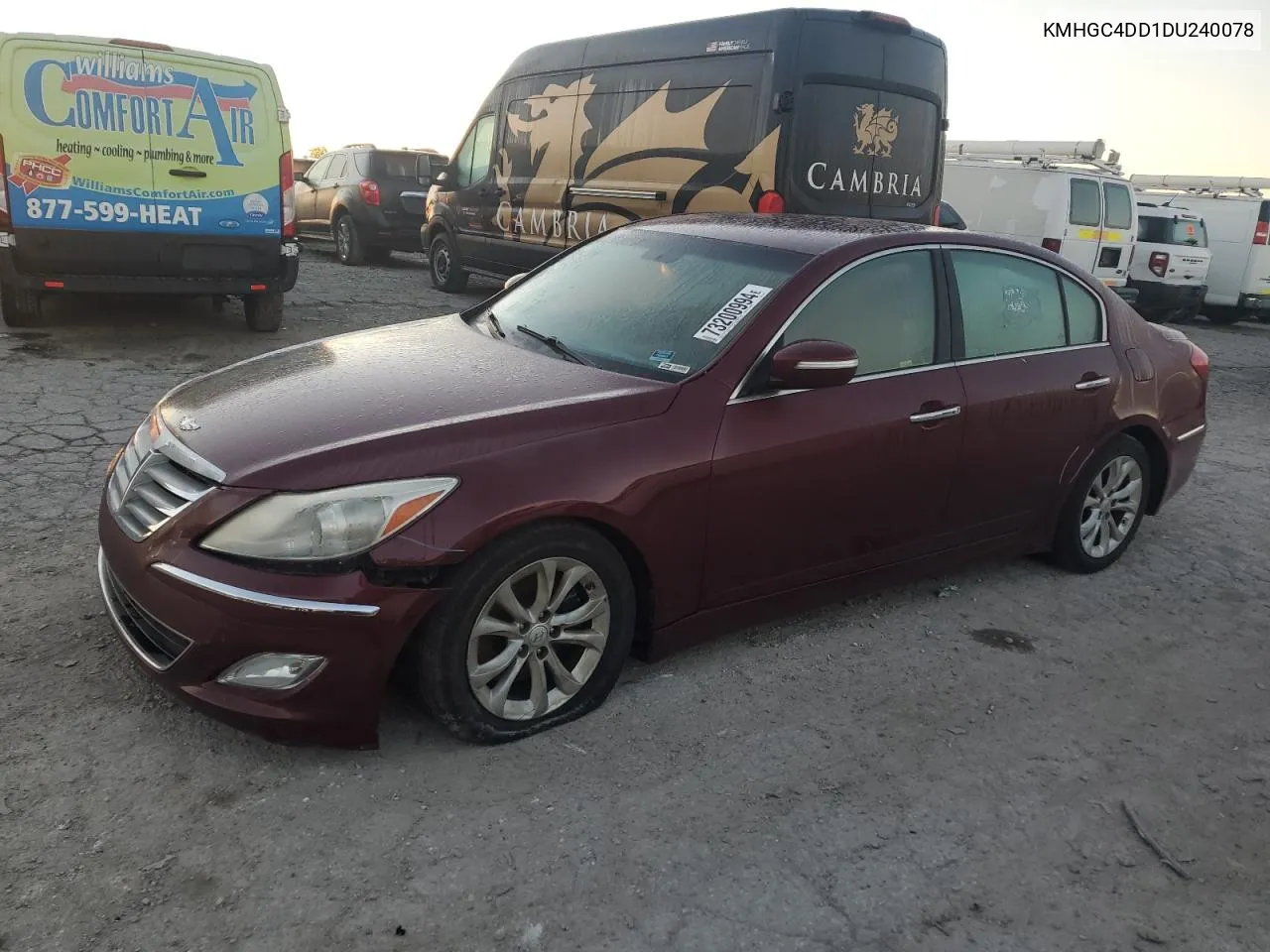 2013 Hyundai Genesis 3.8L VIN: KMHGC4DD1DU240078 Lot: 73200994