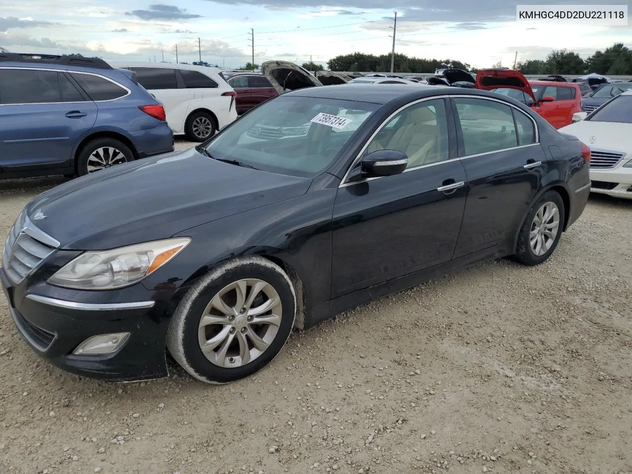 2013 Hyundai Genesis 3.8L VIN: KMHGC4DD2DU221118 Lot: 73957314