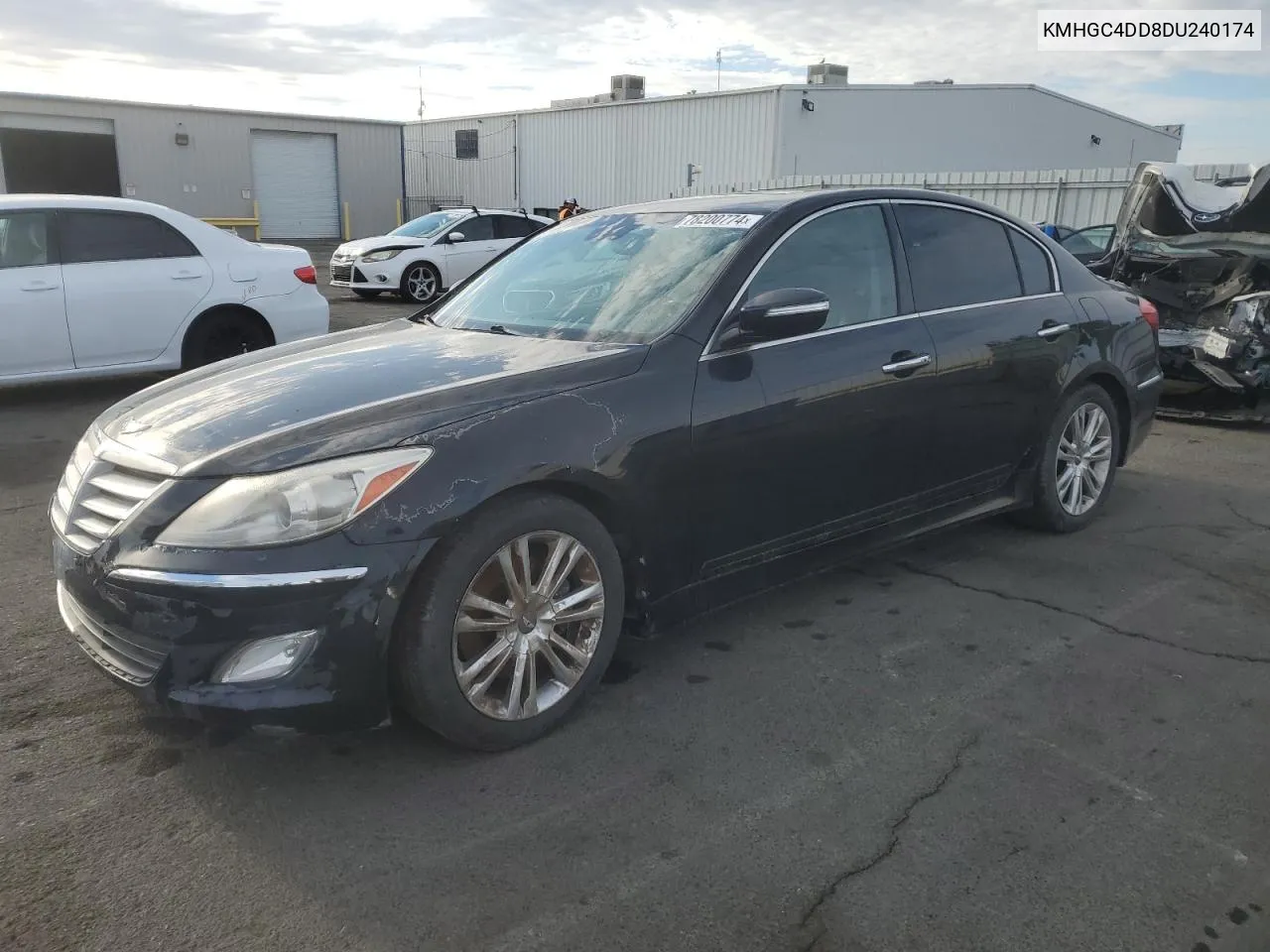 2013 Hyundai Genesis 3.8L VIN: KMHGC4DD8DU240174 Lot: 78200774