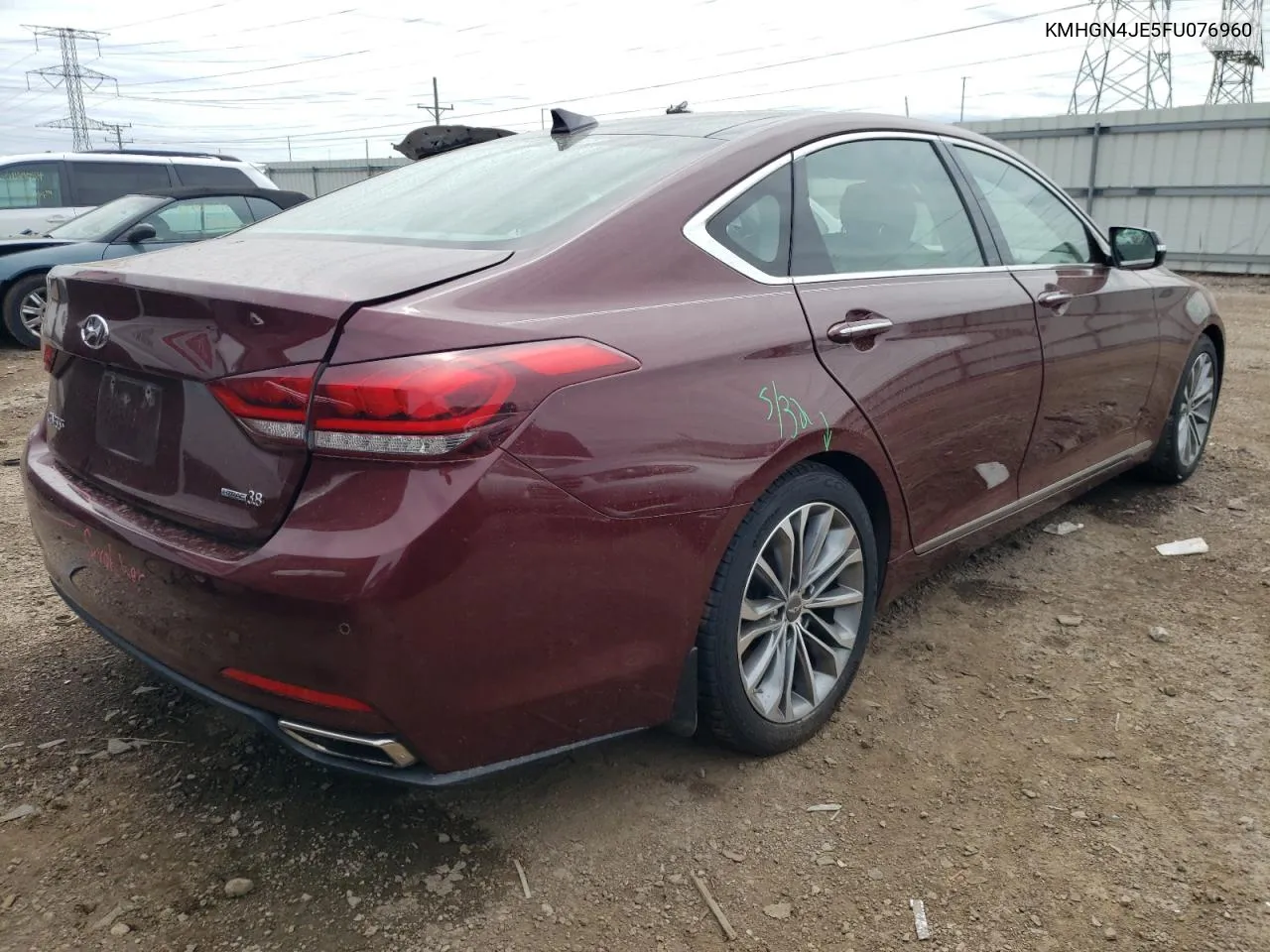 2015 Hyundai Genesis 3.8L VIN: KMHGN4JE5FU076960 Lot: 60726414