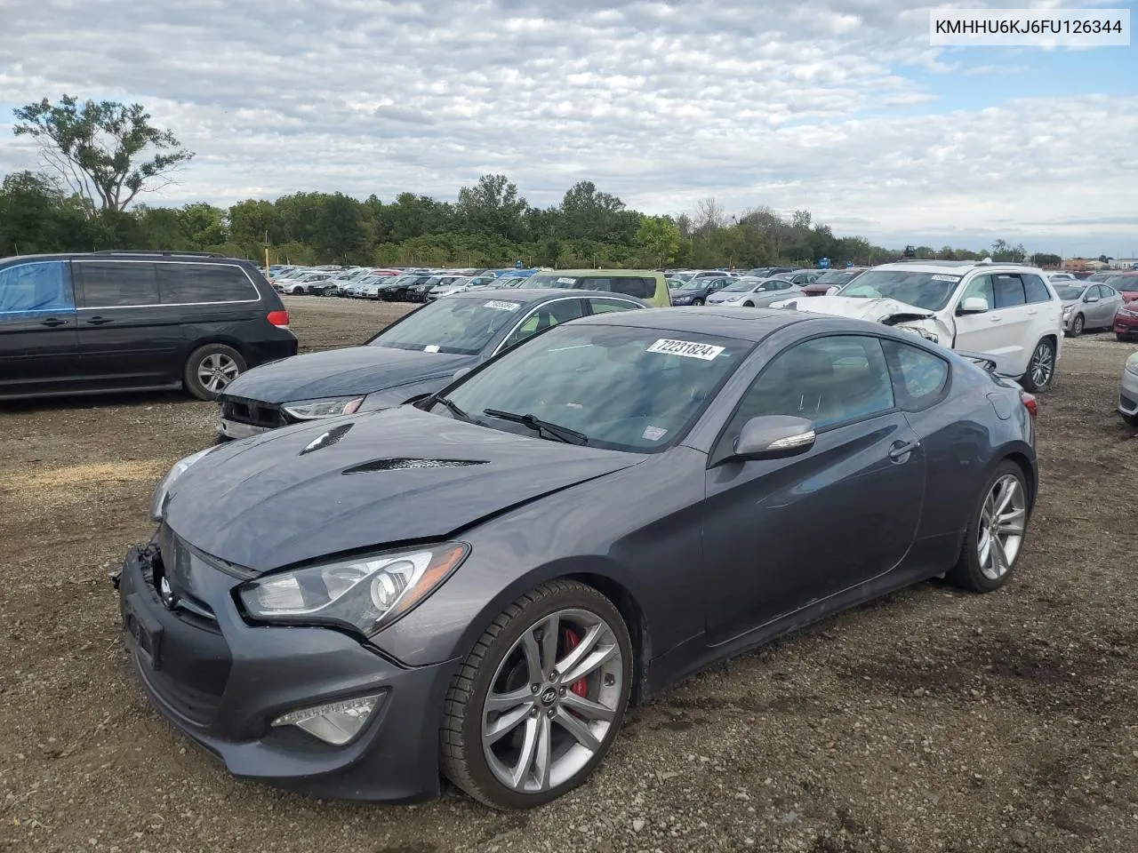 2015 Hyundai Genesis Coupe 3.8L VIN: KMHHU6KJ6FU126344 Lot: 72231824