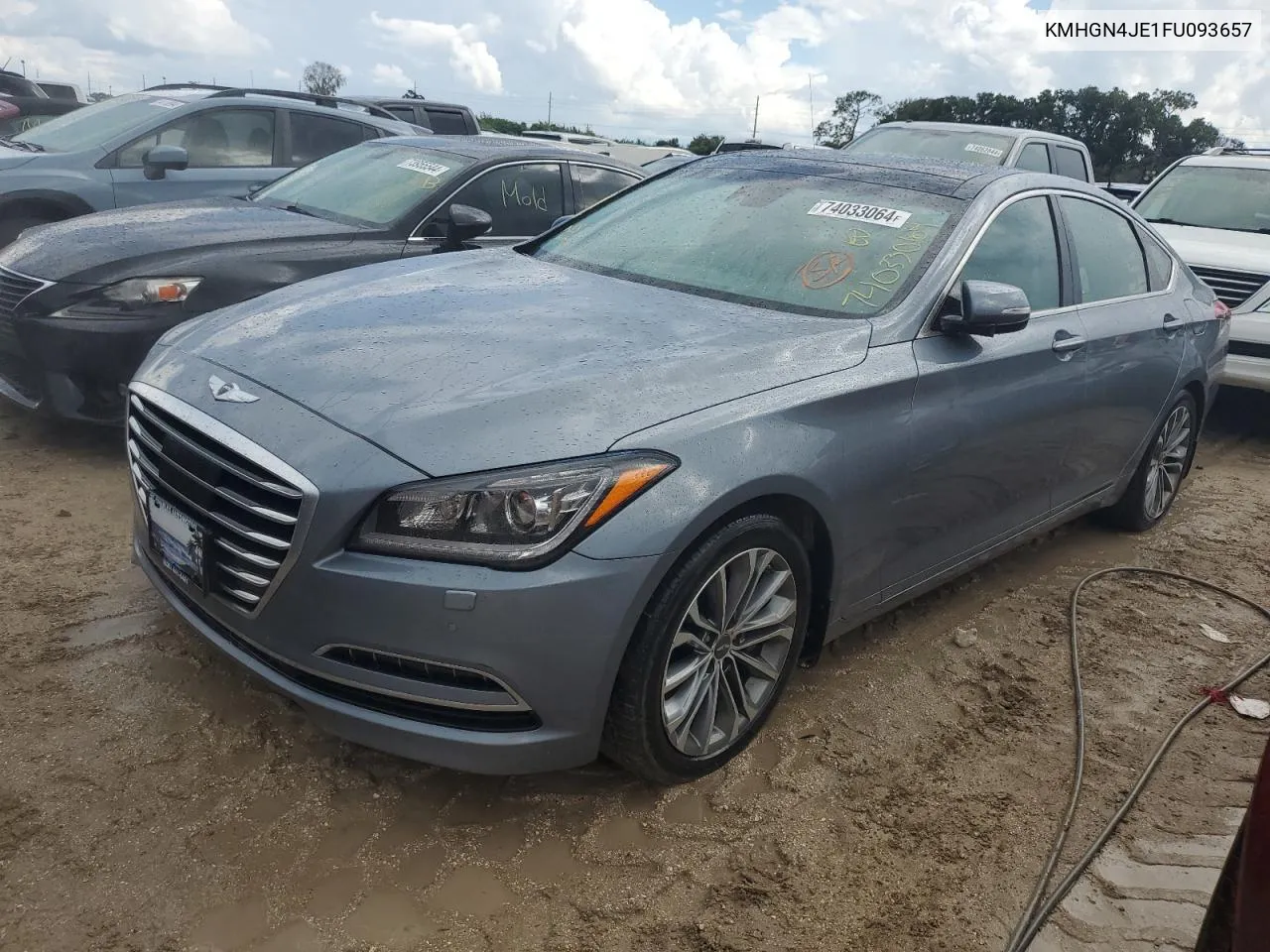 2015 Hyundai Genesis 3.8L VIN: KMHGN4JE1FU093657 Lot: 74033064