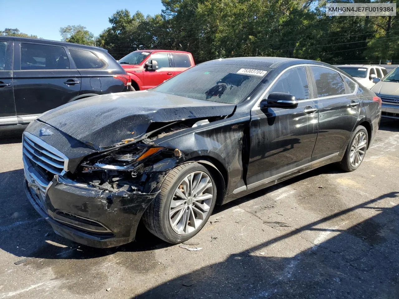 2015 Hyundai Genesis 3.8L VIN: KMHGN4JE7FU019384 Lot: 75303704