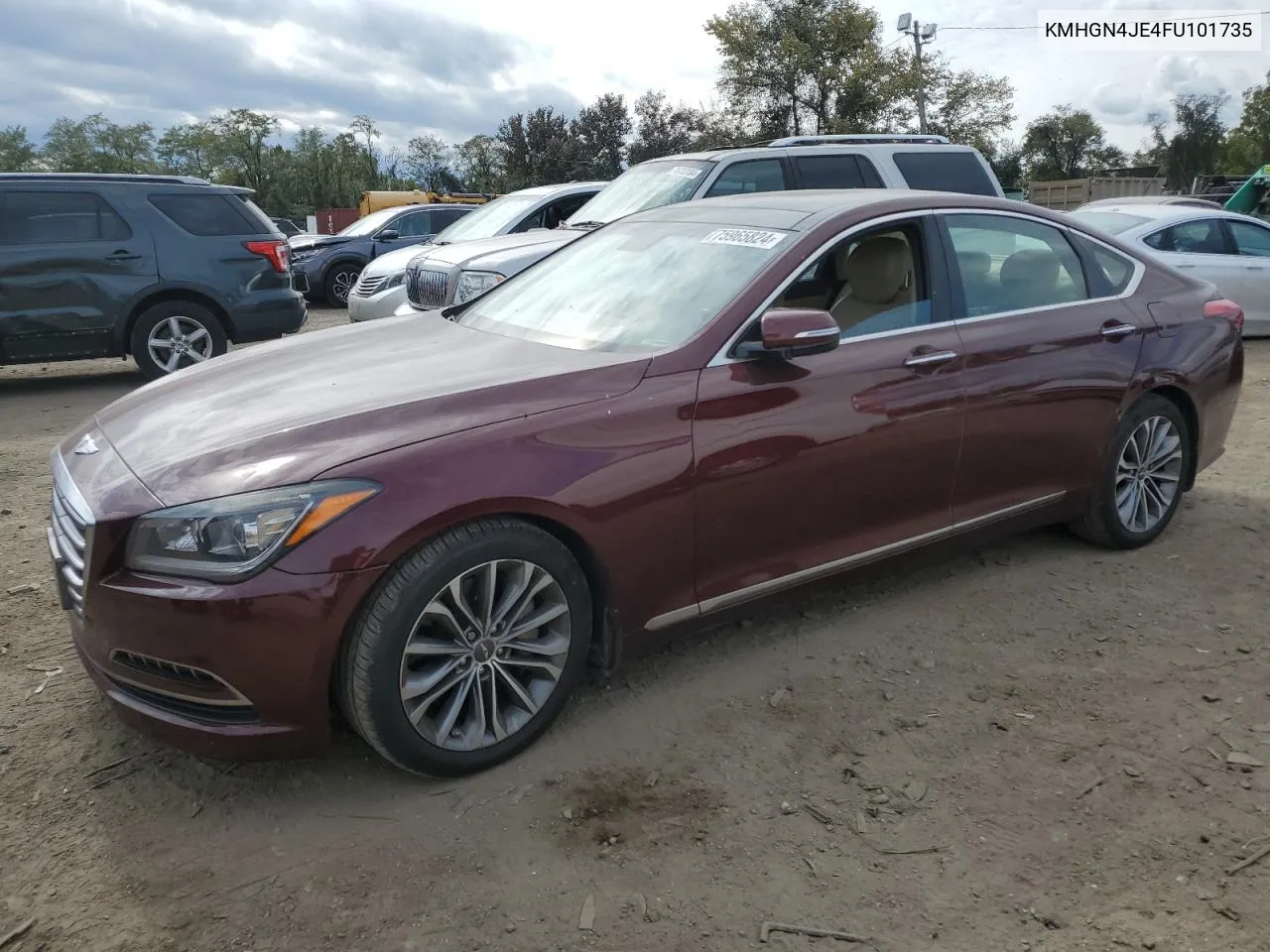 2015 Hyundai Genesis 3.8L VIN: KMHGN4JE4FU101735 Lot: 75965824