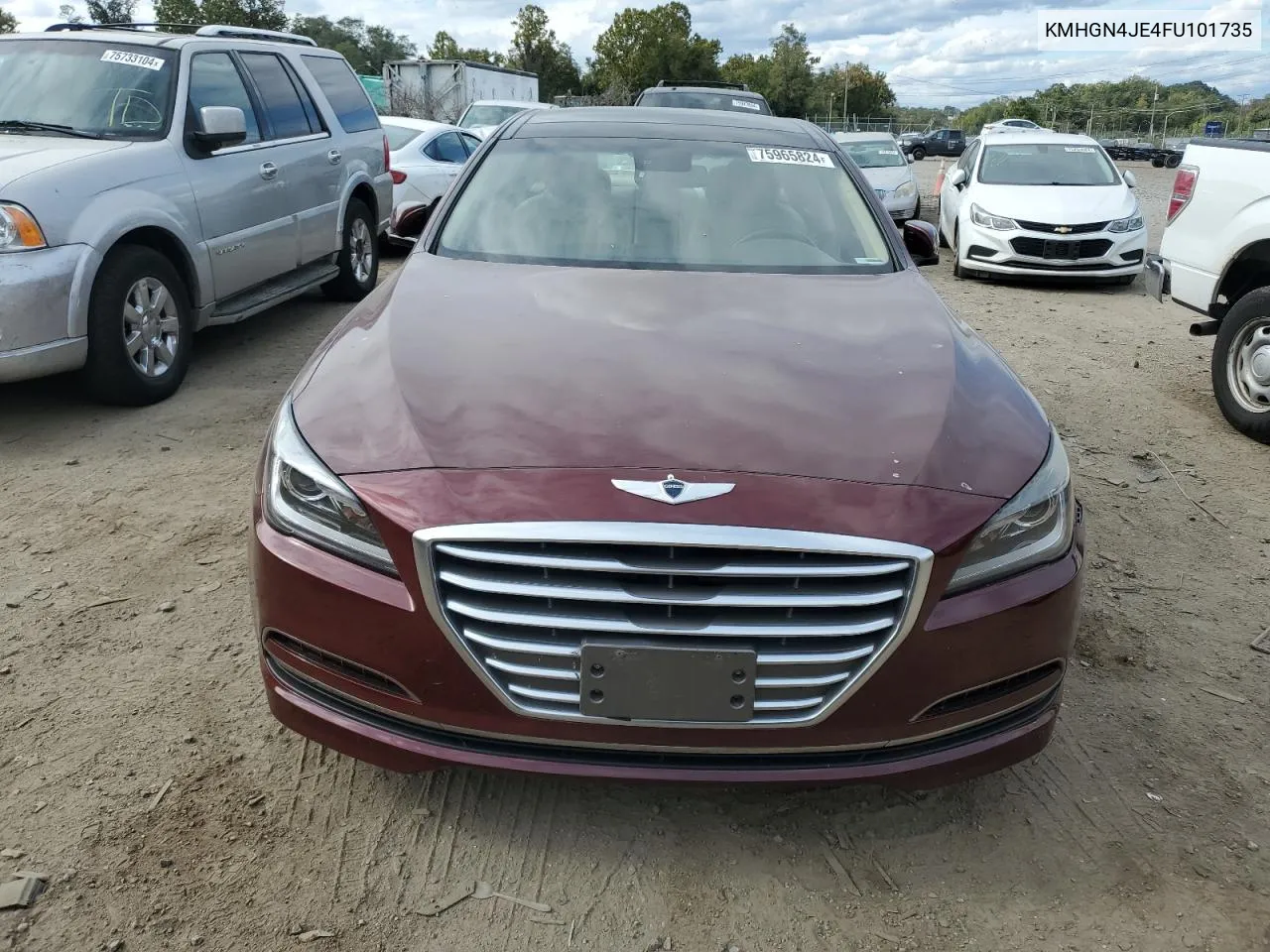 2015 Hyundai Genesis 3.8L VIN: KMHGN4JE4FU101735 Lot: 75965824