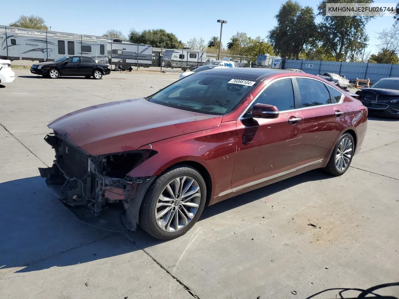 2015 Hyundai Genesis 3.8L VIN: KMHGN4JE2FU026744 Lot: 76066104