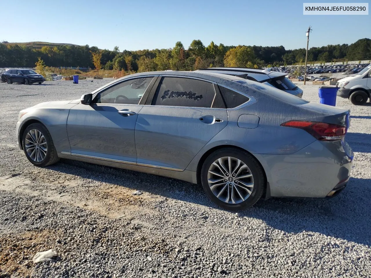 2015 Hyundai Genesis 3.8L VIN: KMHGN4JE6FU058290 Lot: 76812854