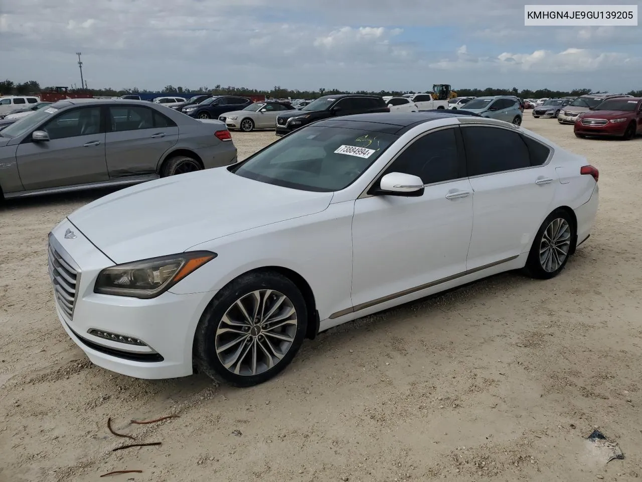 2016 Hyundai Genesis 3.8L VIN: KMHGN4JE9GU139205 Lot: 73884994