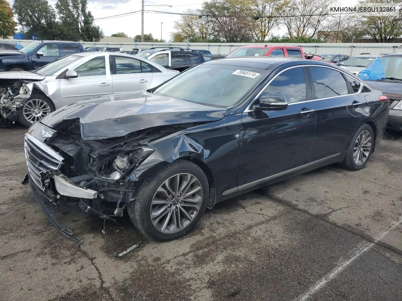 2016 Hyundai Genesis 3.8L VIN: KMHGN4JE8GU132861 Lot: 75945174