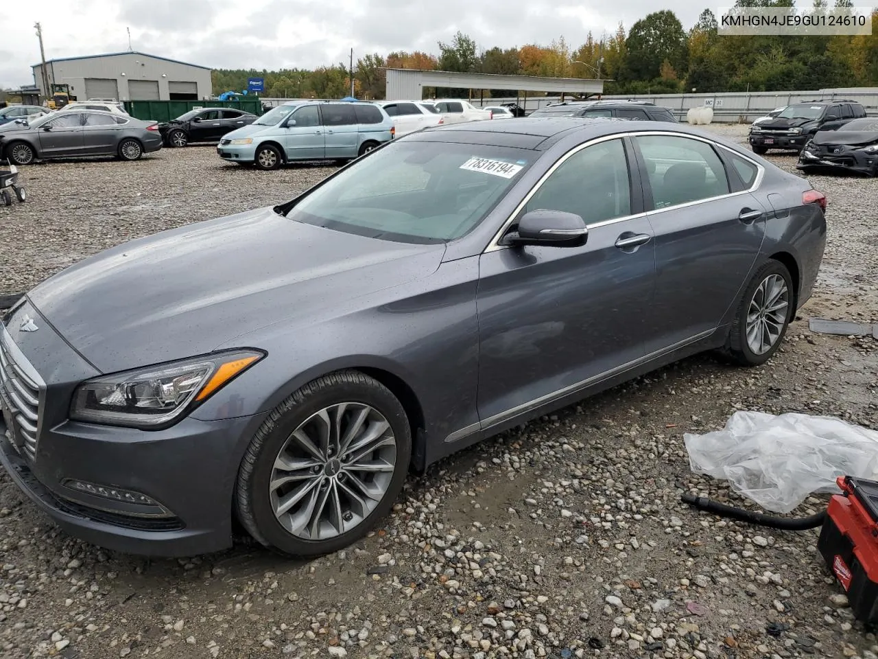 2016 Hyundai Genesis 3.8L VIN: KMHGN4JE9GU124610 Lot: 78316194