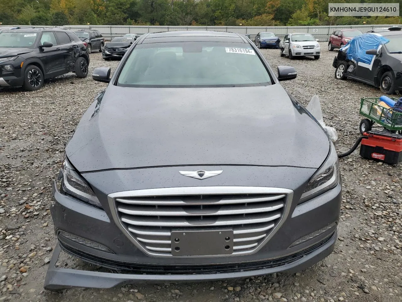 2016 Hyundai Genesis 3.8L VIN: KMHGN4JE9GU124610 Lot: 78316194