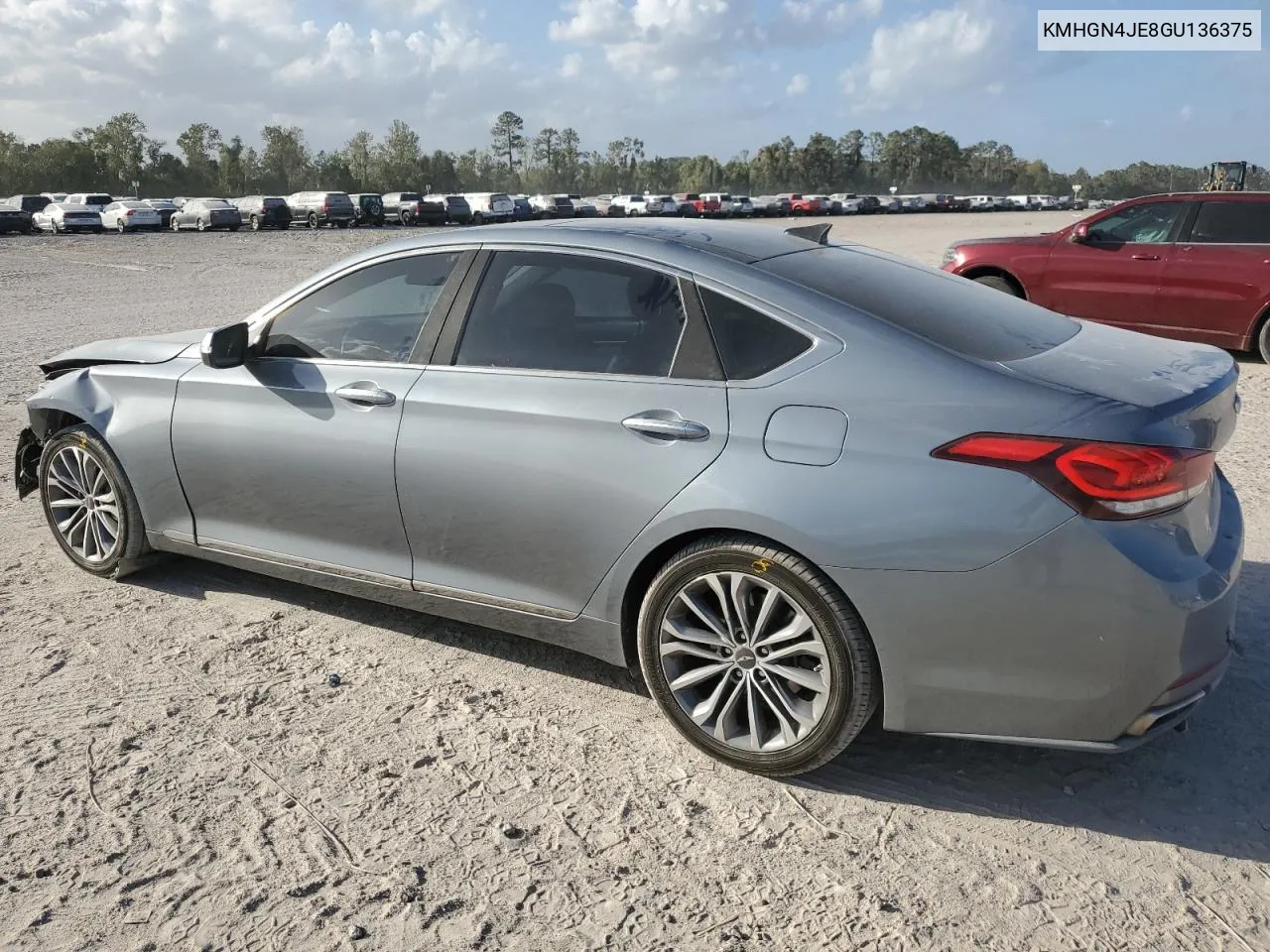 2016 Hyundai Genesis 3.8L VIN: KMHGN4JE8GU136375 Lot: 78386484