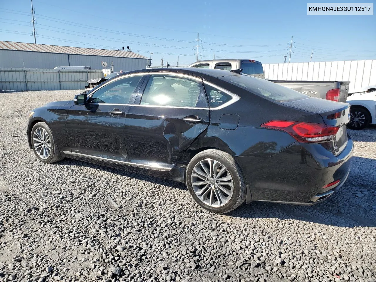 2016 Hyundai Genesis 3.8L VIN: KMHGN4JE3GU112517 Lot: 78688324