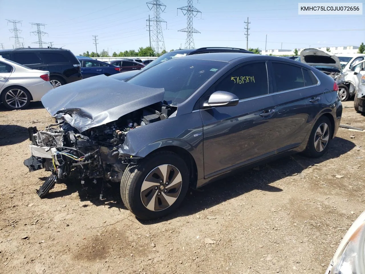 KMHC75LC0JU072656 2018 Hyundai Ioniq Sel