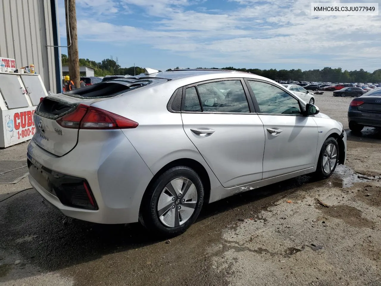 KMHC65LC3JU077949 2018 Hyundai Ioniq Blue