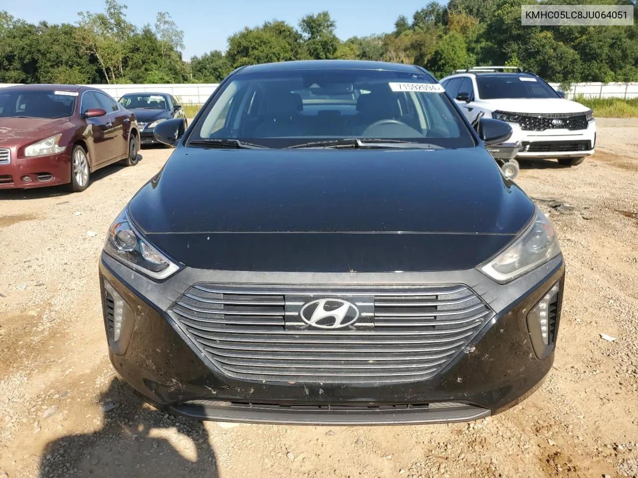 2018 Hyundai Ioniq Limited VIN: KMHC05LC8JU064051 Lot: 71592094