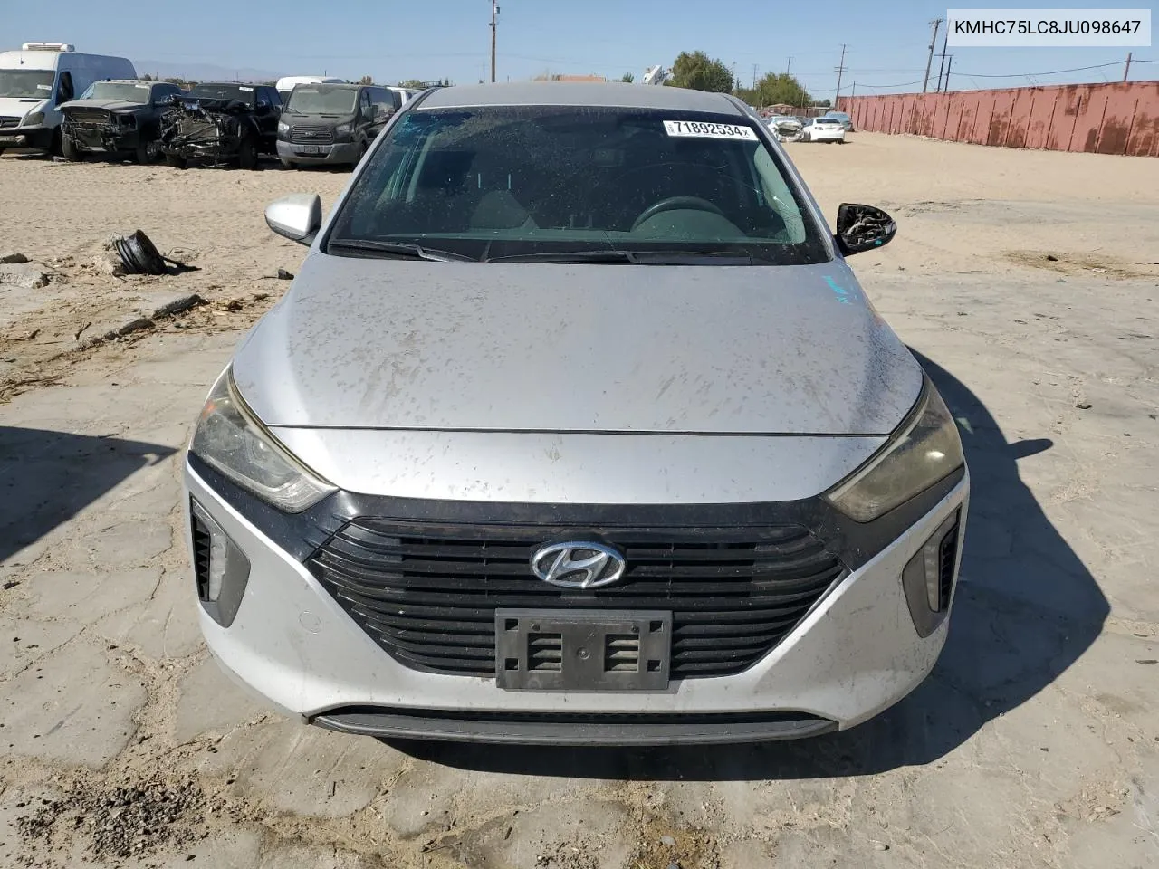 2018 Hyundai Ioniq Sel VIN: KMHC75LC8JU098647 Lot: 71892534