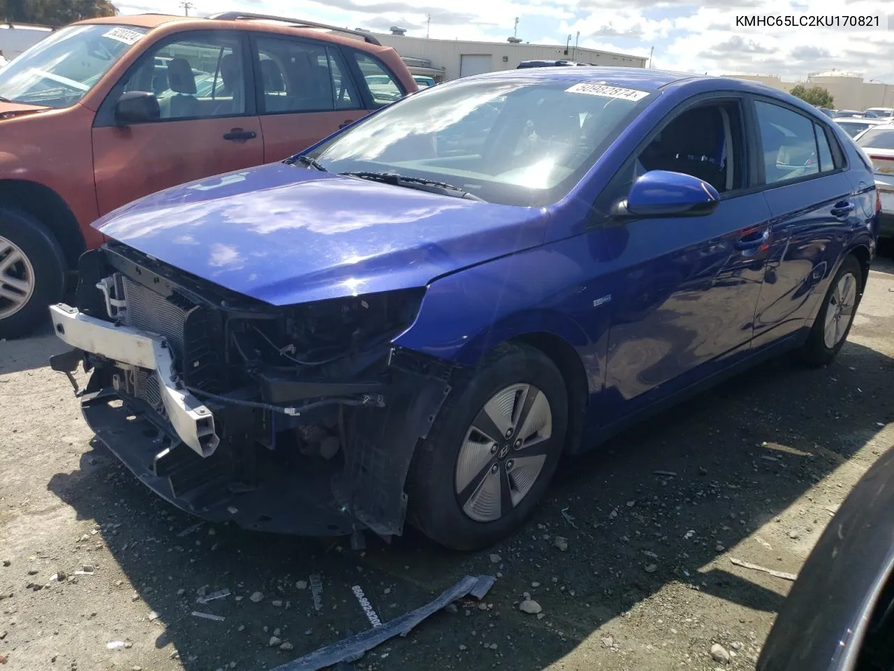 KMHC65LC2KU170821 2019 Hyundai Ioniq Blue