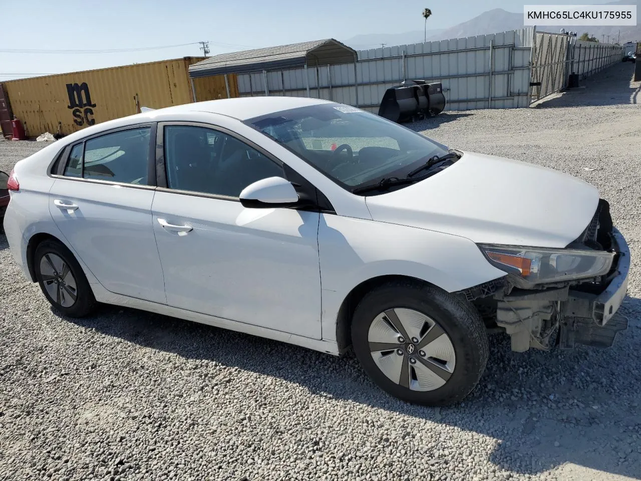 2019 Hyundai Ioniq Blue VIN: KMHC65LC4KU175955 Lot: 61313524