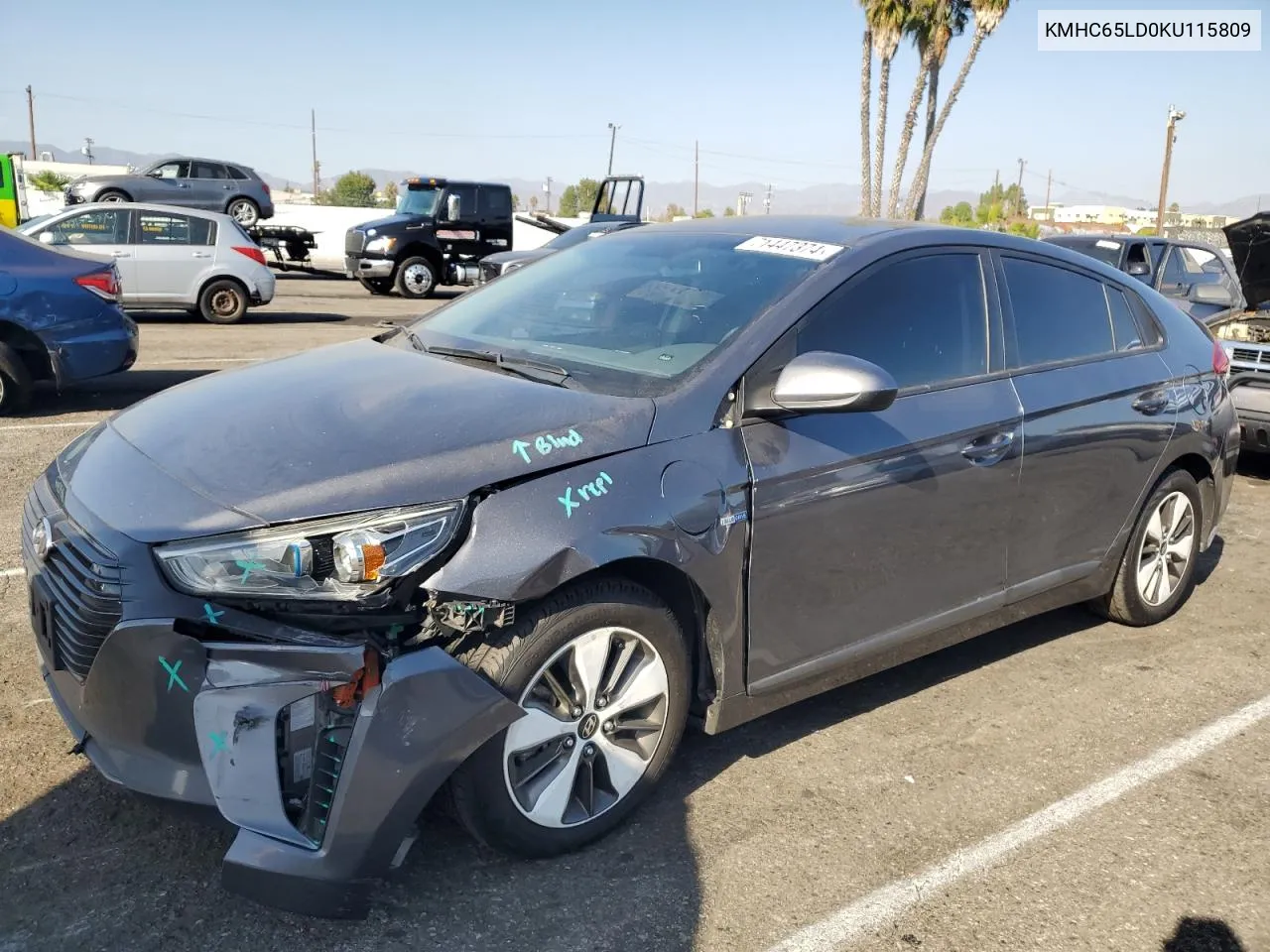 2019 Hyundai Ioniq VIN: KMHC65LD0KU115809 Lot: 71447374