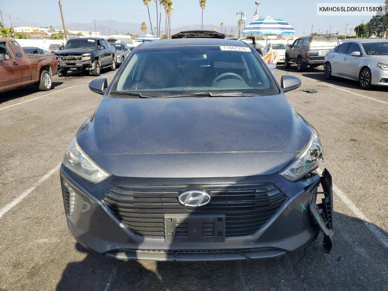 2019 Hyundai Ioniq VIN: KMHC65LD0KU115809 Lot: 71447374