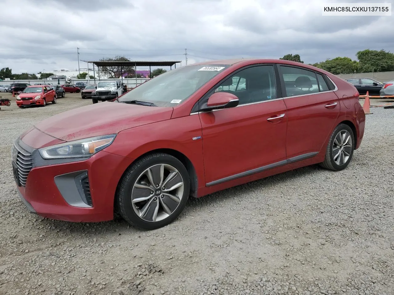 2019 Hyundai Ioniq Limited VIN: KMHC85LCXKU137155 Lot: 76530564