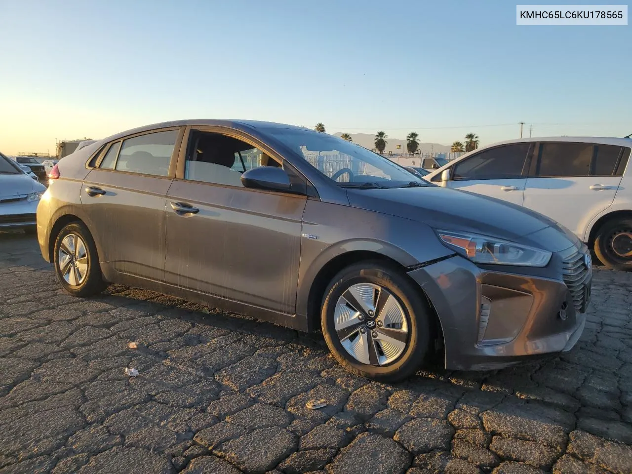 2019 Hyundai Ioniq Blue VIN: KMHC65LC6KU178565 Lot: 80802074